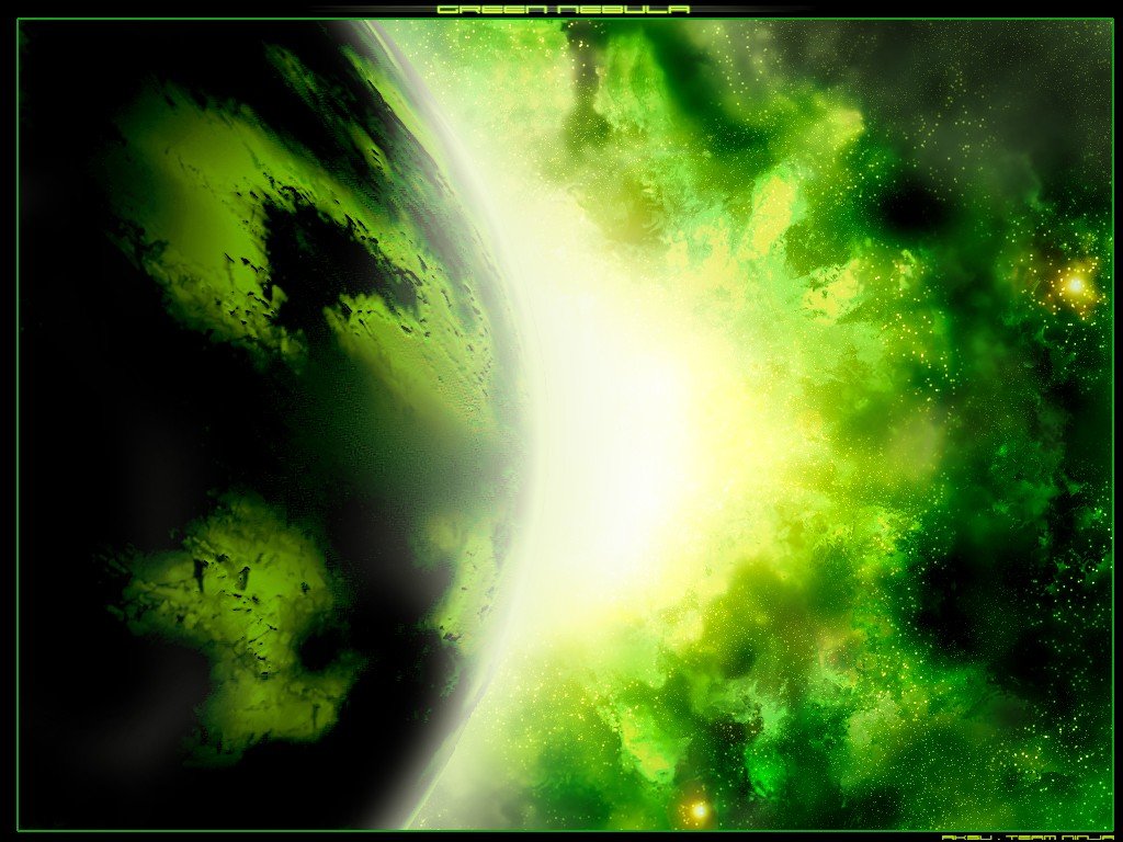 Pictures Green Nebula 3d And Cool Wallpaper