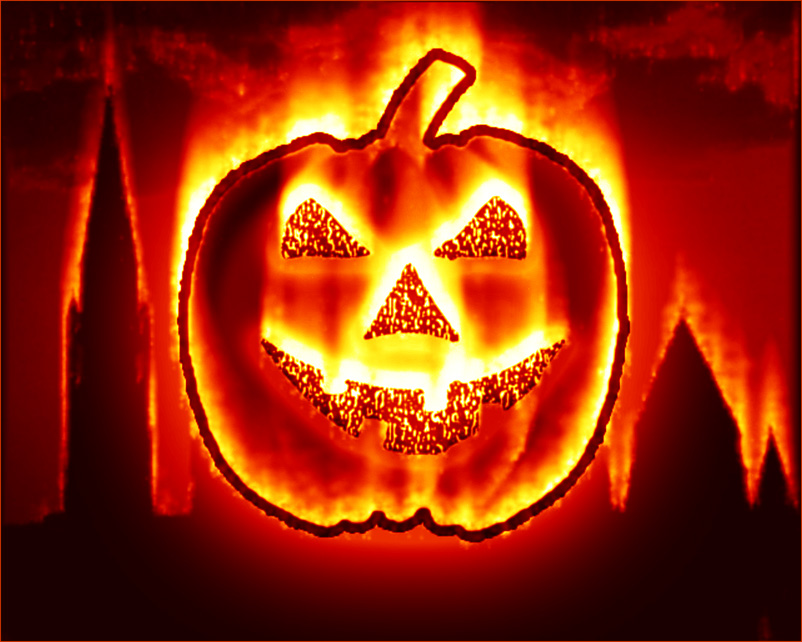 Pumpkin Background With Hot Fire Style