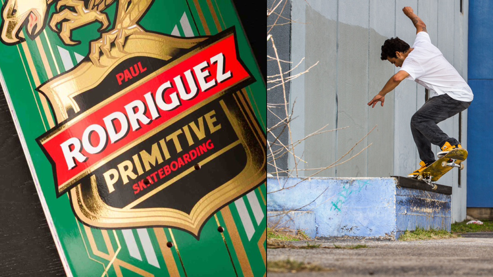 Rod S First Pro Model Deck From Primitive Skateboarding Left And A
