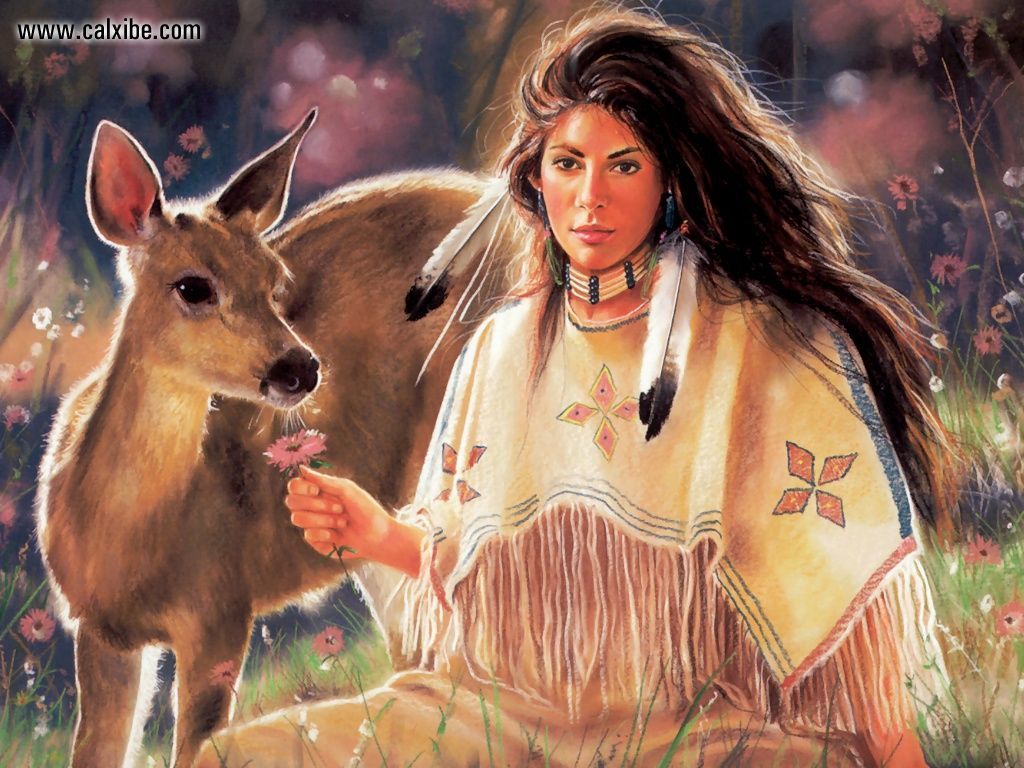 Native American Spring Fawn Drawing Painting