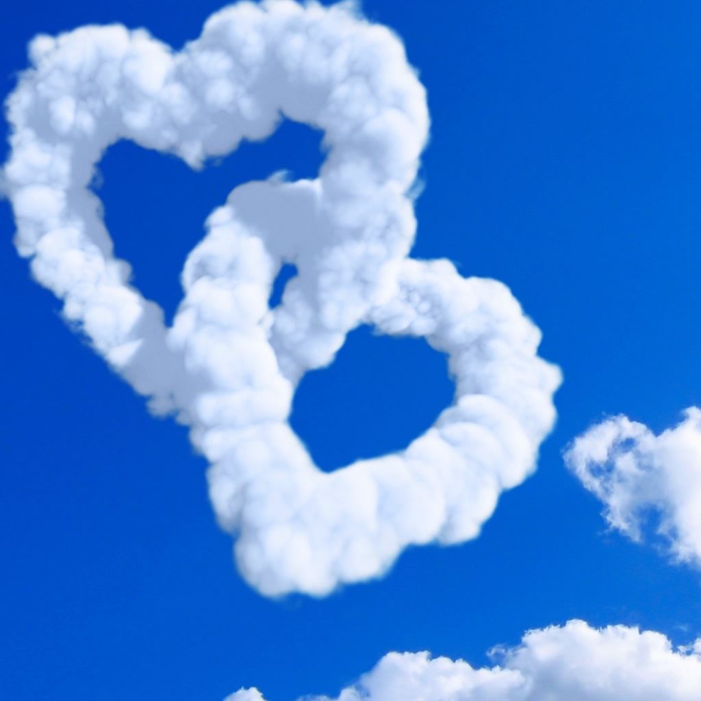 Hearts In Clouds iPad Wallpapers Free Download