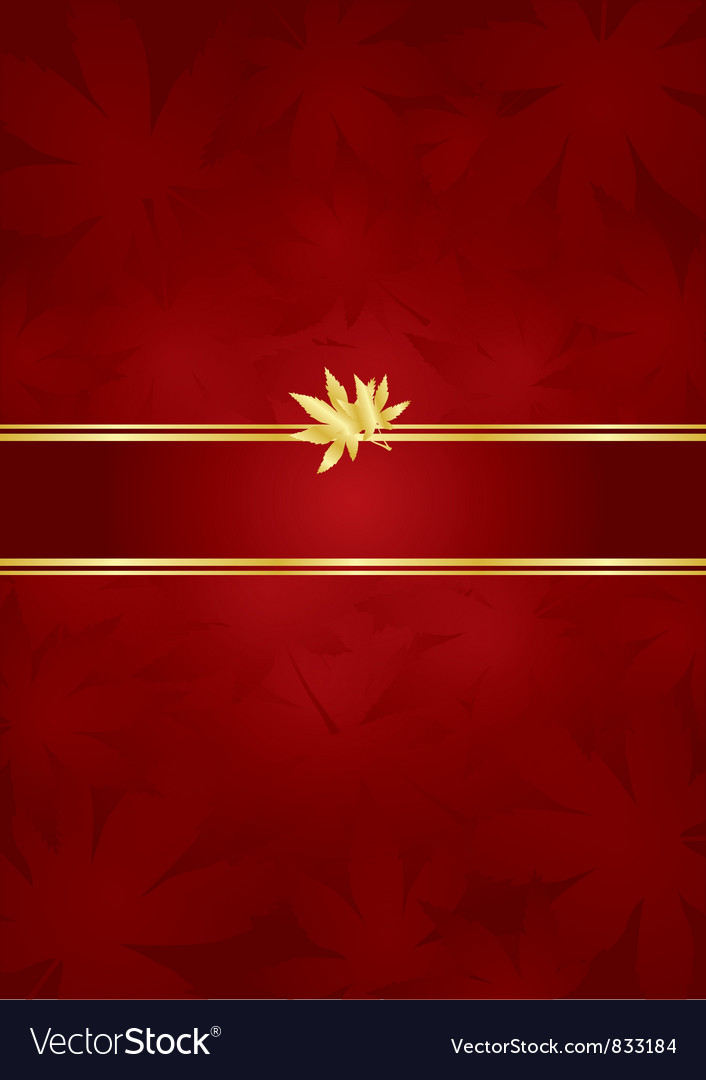 Goldred luxury background text leaf Royalty Free Vector