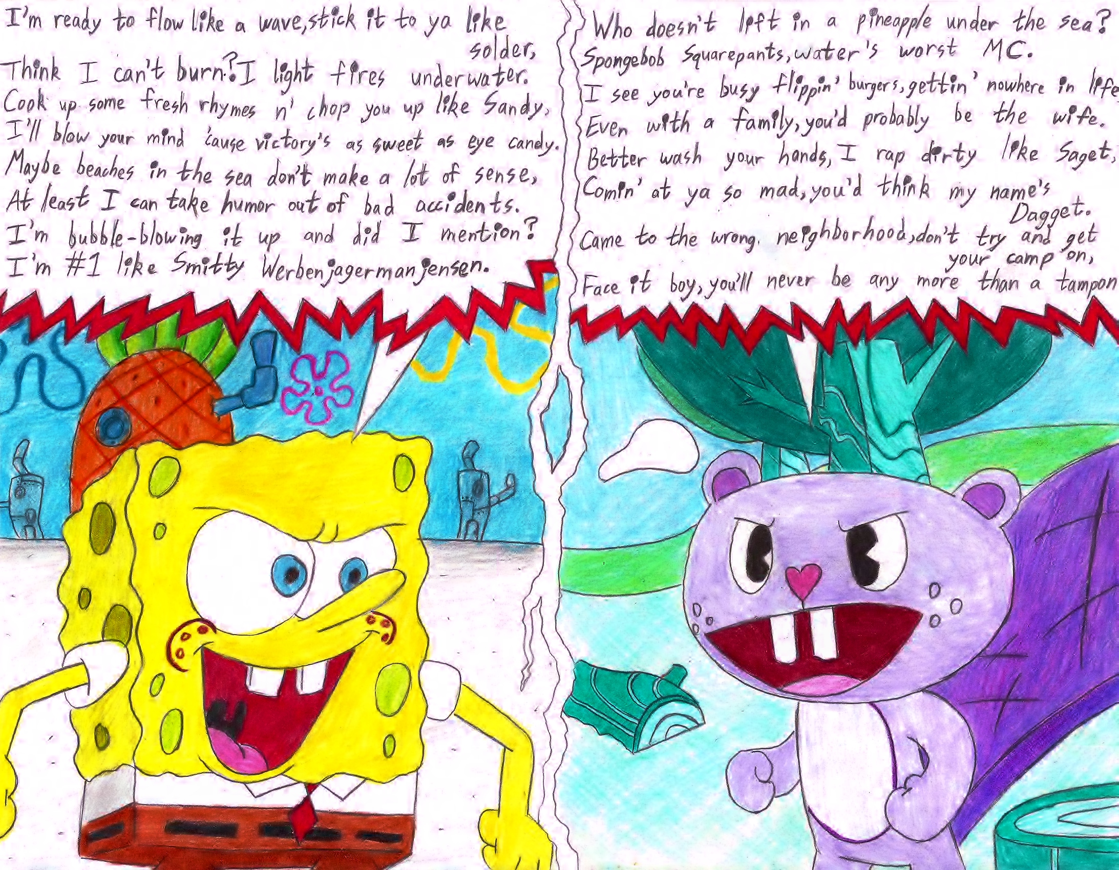 Rap Battle Spongebob Squarepants Vs Toothy By Mothralina95 On