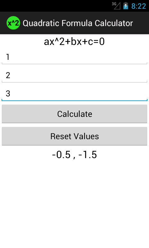 Quadratic Formula Calculator   Android Apps on Google Play 480x800