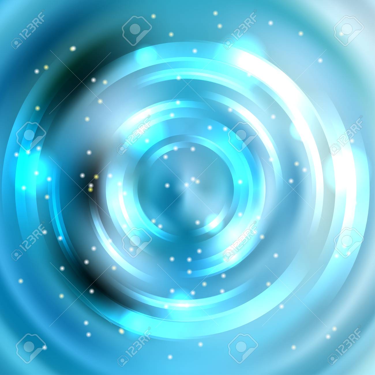 Abstract Blue Background Shining Circle Tunnel Elegant Modern
