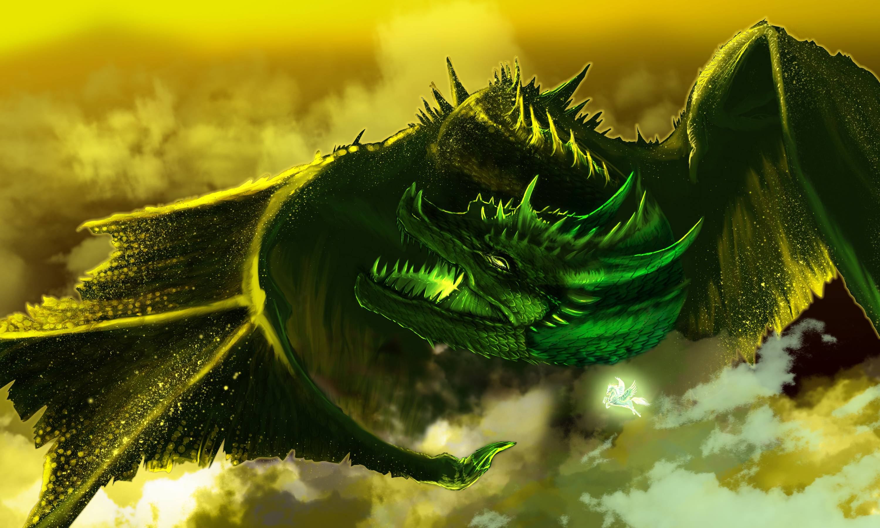 Best Green Dragon Desktop Background