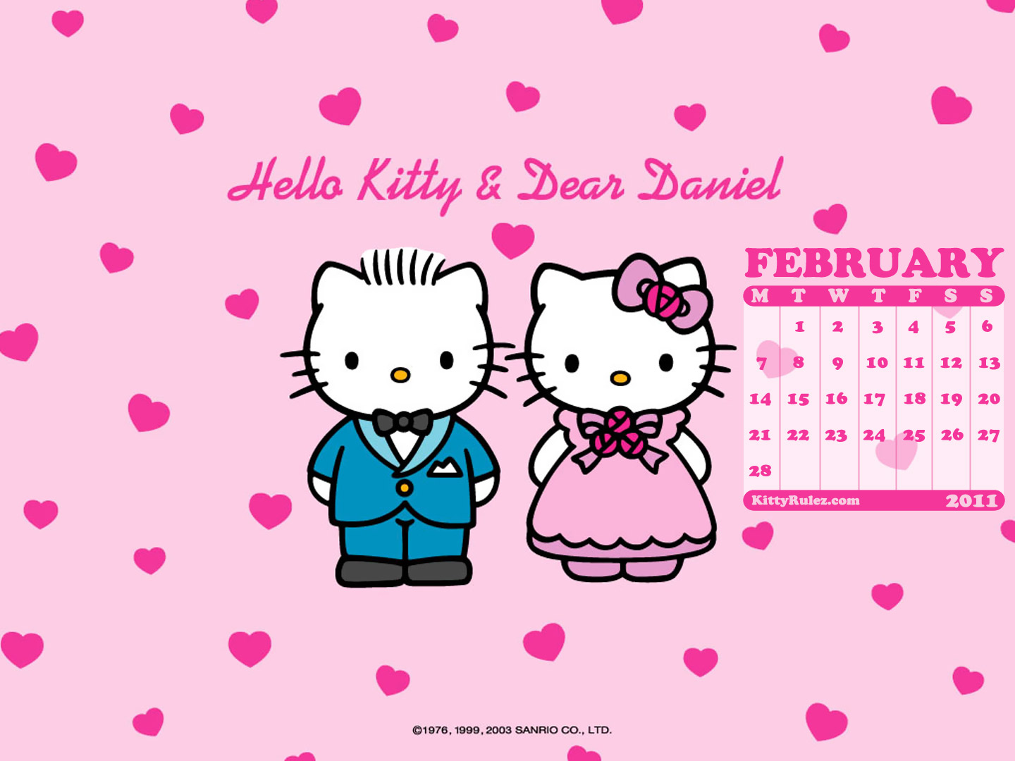 On Kittyrulez Hello Kitty February Desktop Calendar Wallpaper