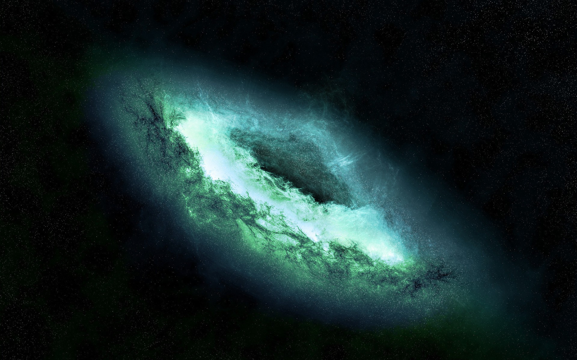 Green And Blue Space Bustion Desktop Wallpaper