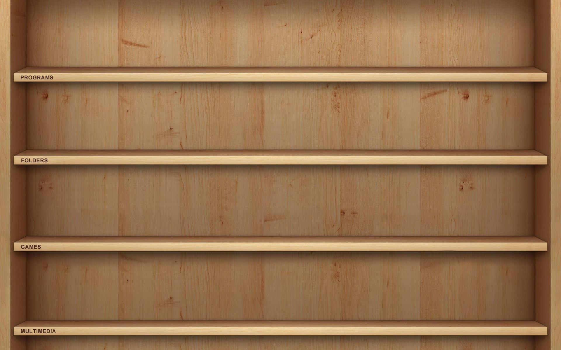 Applications Wooden Bookshelf Background For Desktop