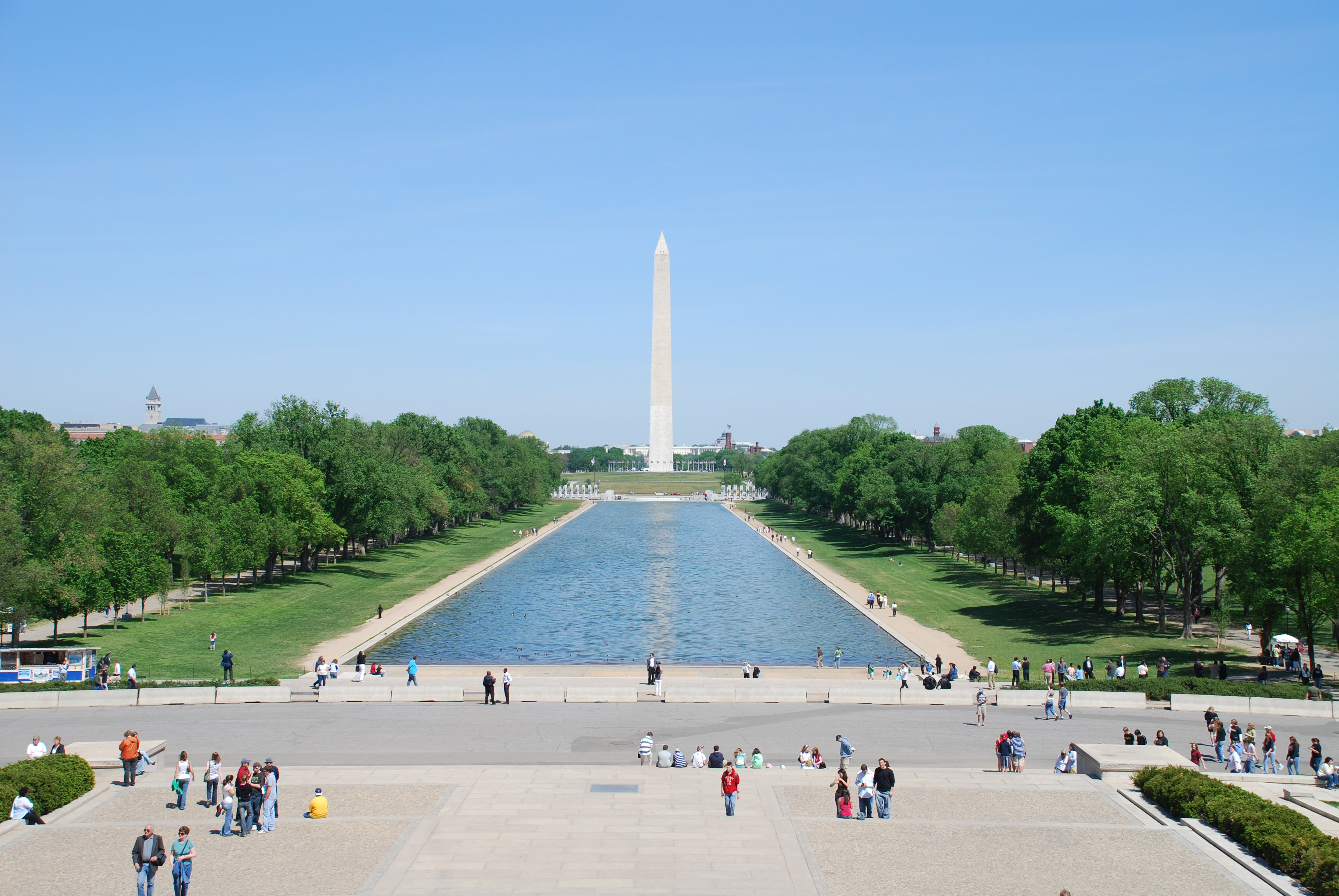 Washington Monument Reflecting Pool National Mall Travel Wallpaper