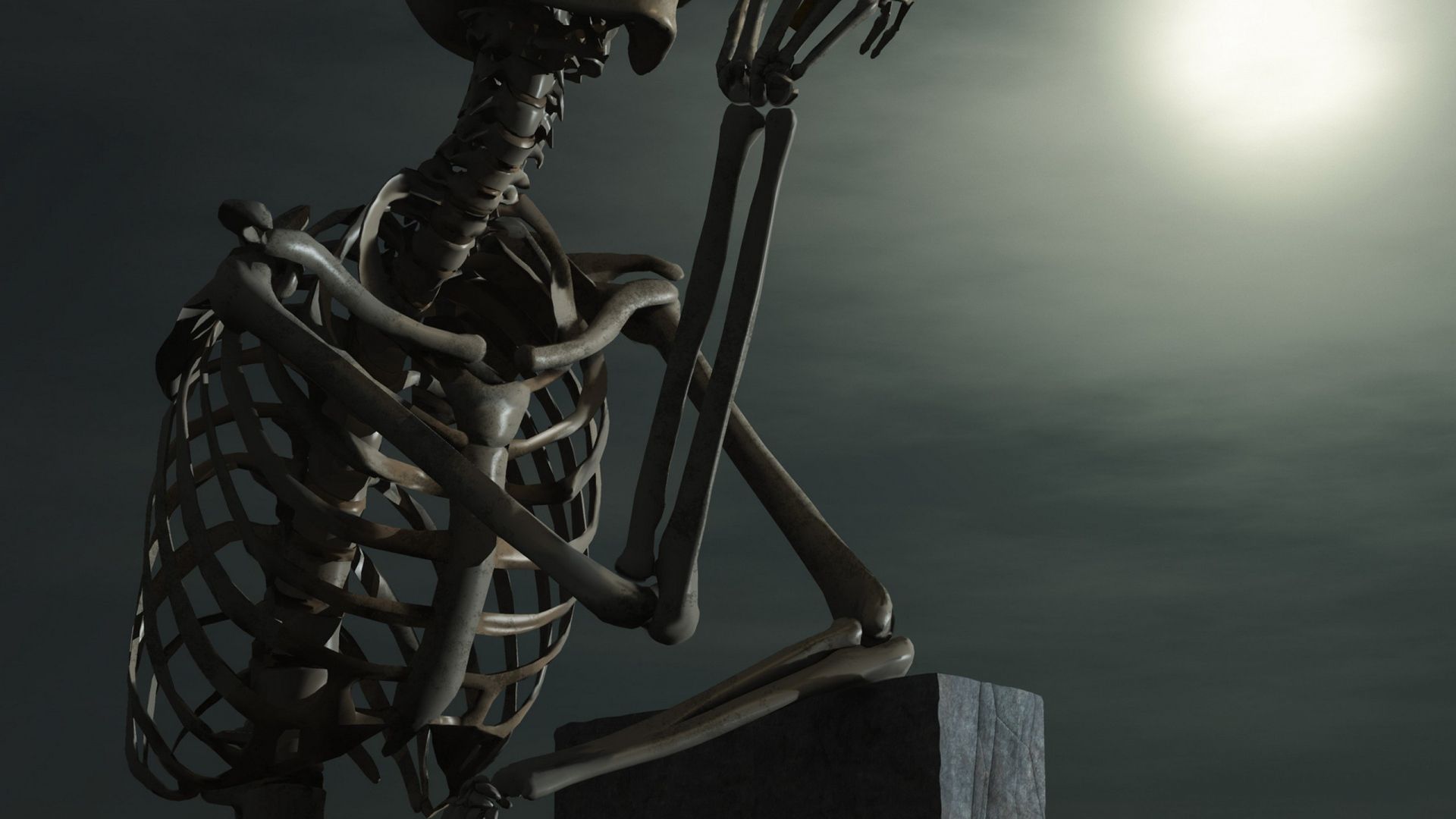 Wallpaper Skeleton Stone 3d Full HD 1080p