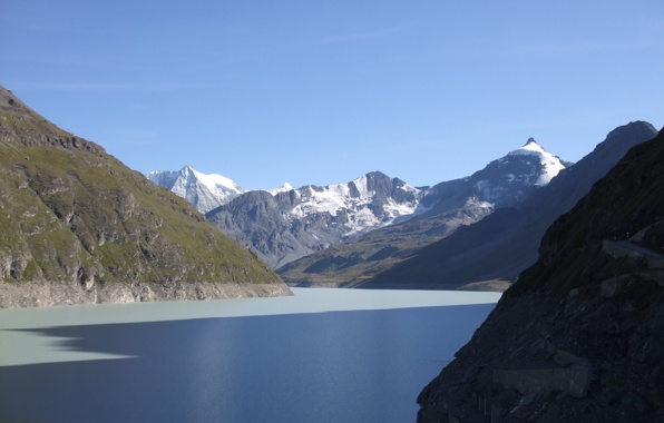 Wallpaper Switzerland Alps Lake Dix Landscapes