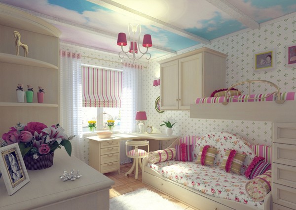 Room for Kids Bedroom for Toddler Girl Patterned Wallpaper