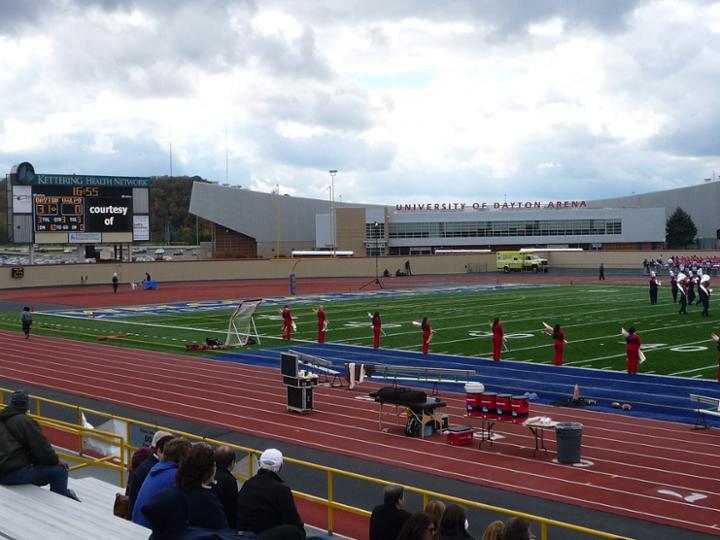 University Of Dayton Arena In The Background At Wele Stadium