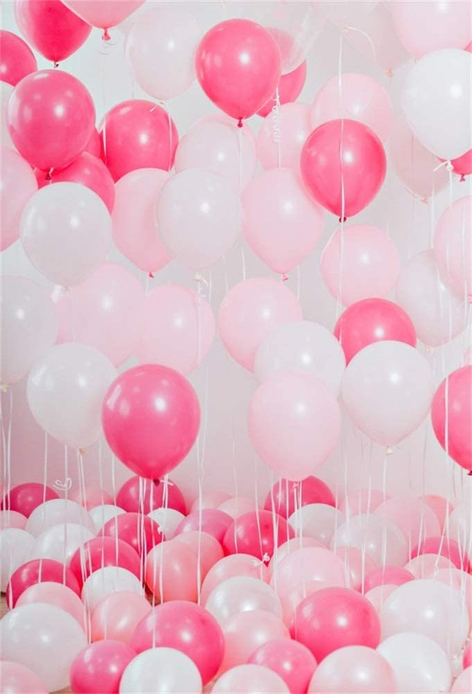 Amazoncom AOFOTO 5x7ft Polyester Pink White Balloons Background