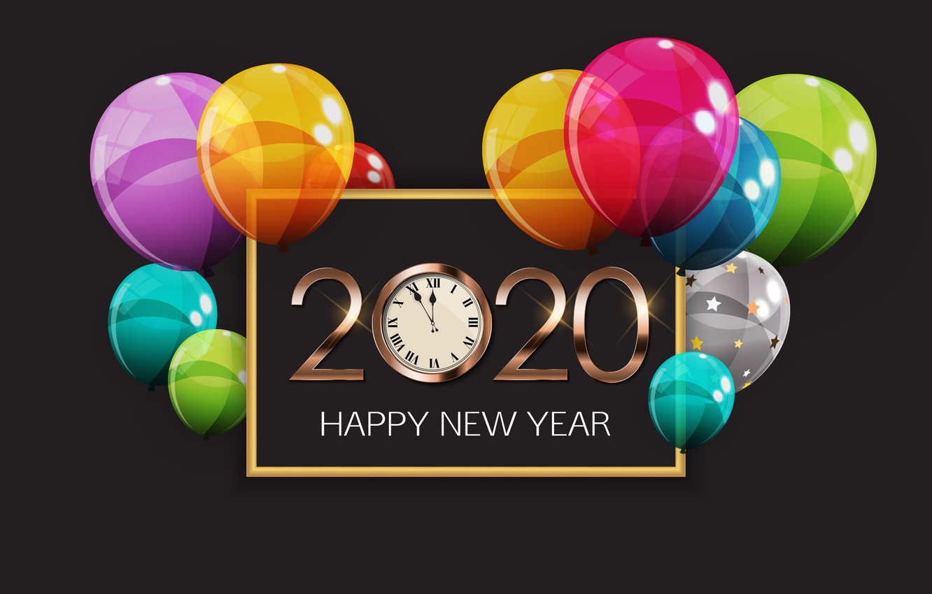 Wallpaper balls new year Happy New Year 2020 images for desktop