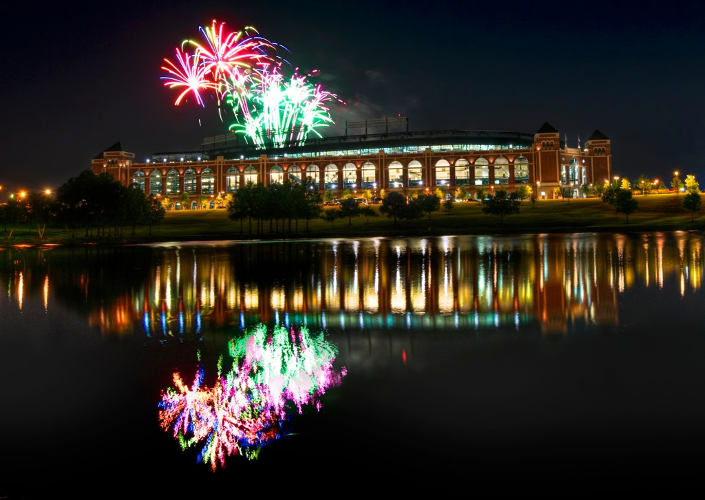 Texas Rangers Ballpark In Arlington Fireworks Proud