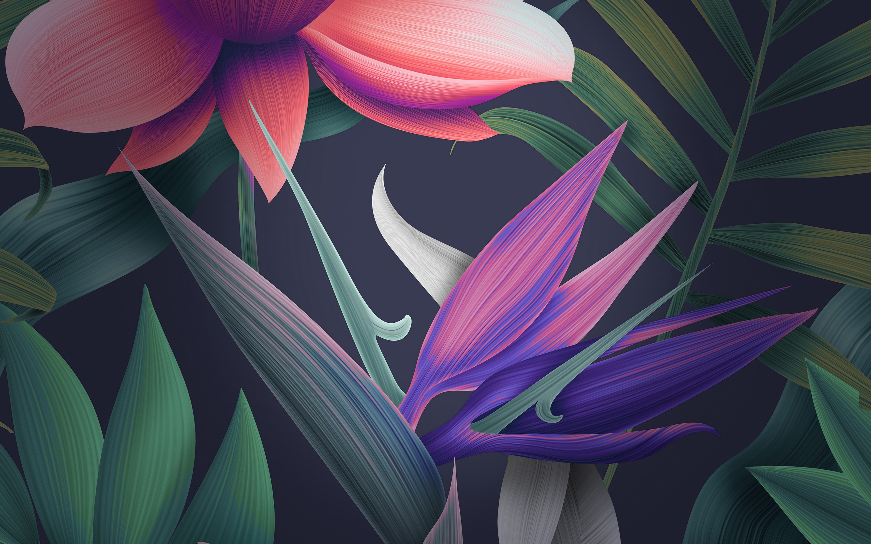 Wallpaper Huawei Mate Stock Colorful Flowers Digital Art