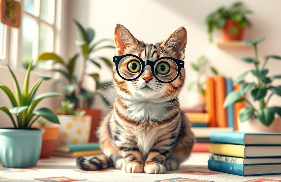 Cat With Glasses Wallpaper