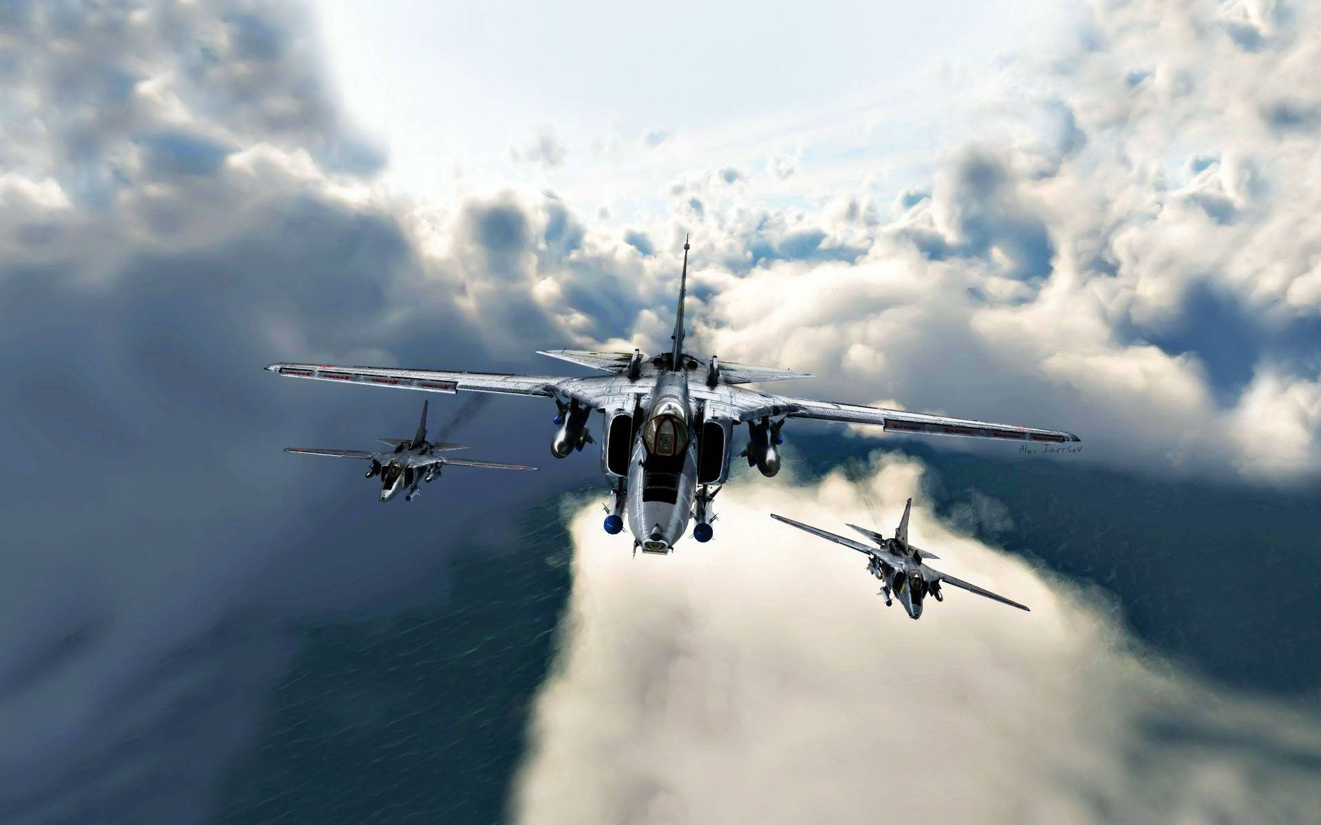 An Aerial Of Modern Military Jets Wallpaper