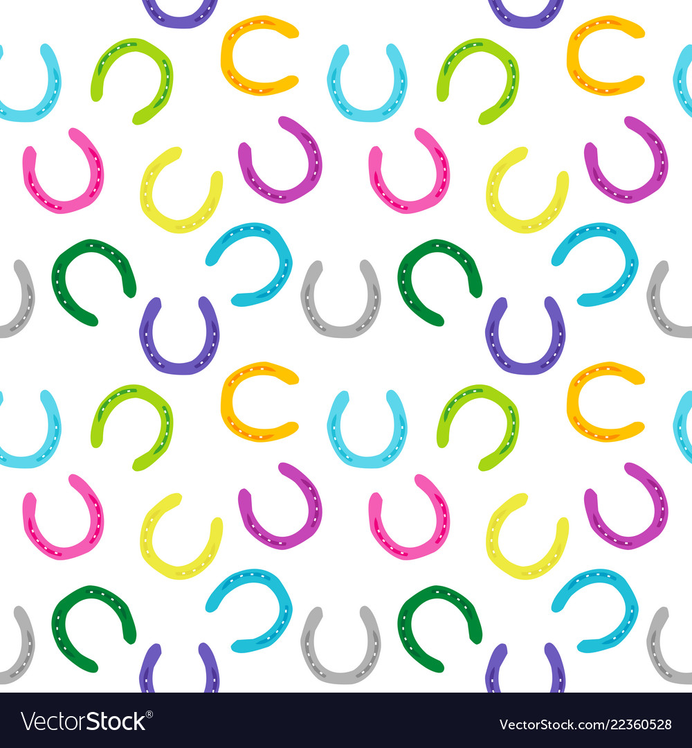 Colorful horseshoes seamless background Royalty Free Vector