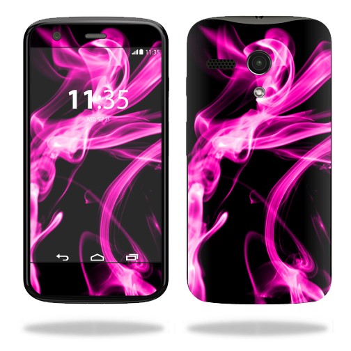 Skin Decal For Motorola Moto G Wrap Cover Sticker Skins Pink Flames