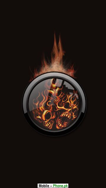 Skull Fire Logo Wallpaper For Mobile
