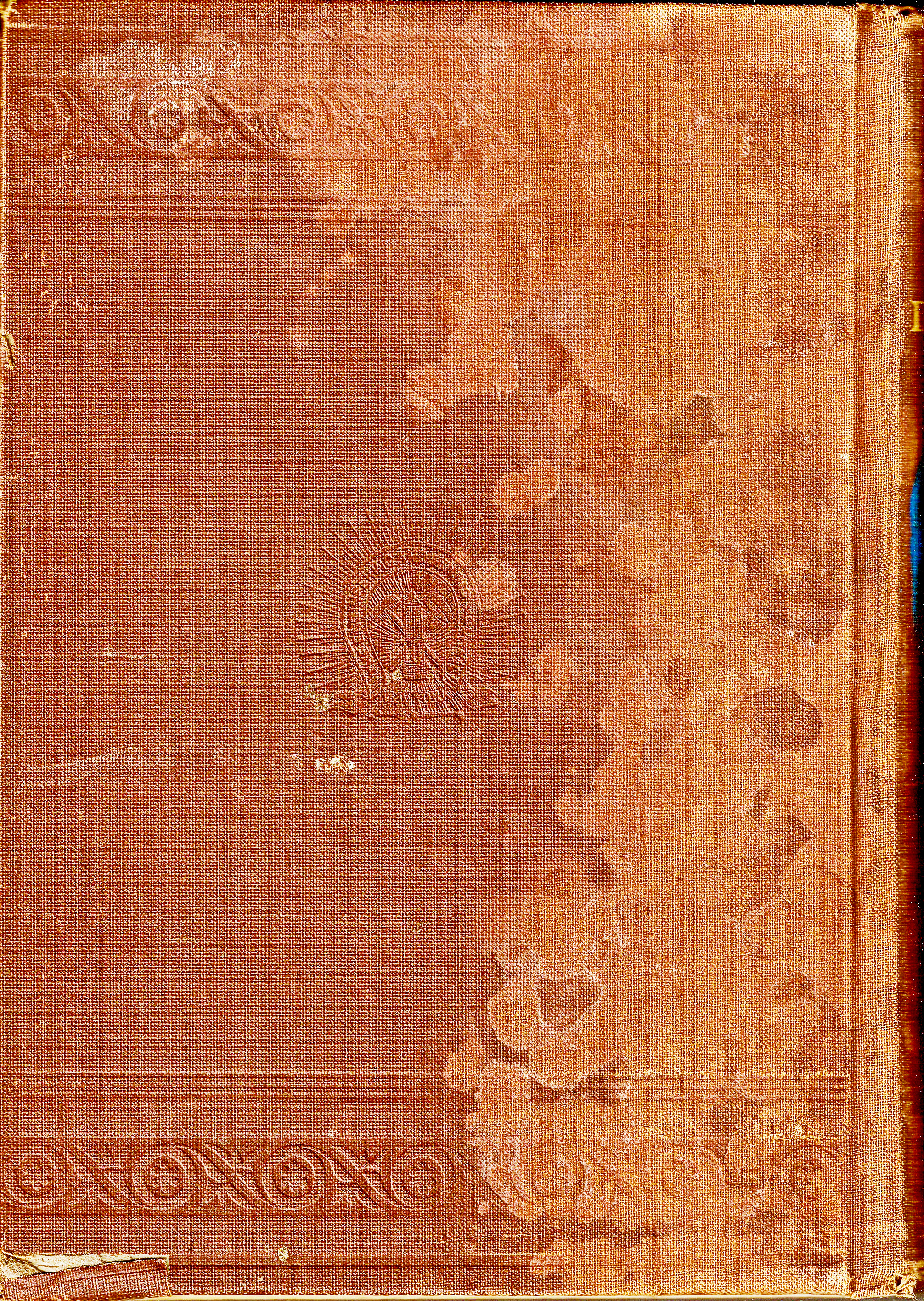 This Rusty Brown Book Cover Back Has Some Lovely Damage From Water