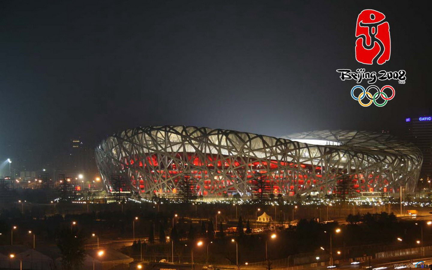 Wallpaper Night Black Stadium Olympic Games Beijing
