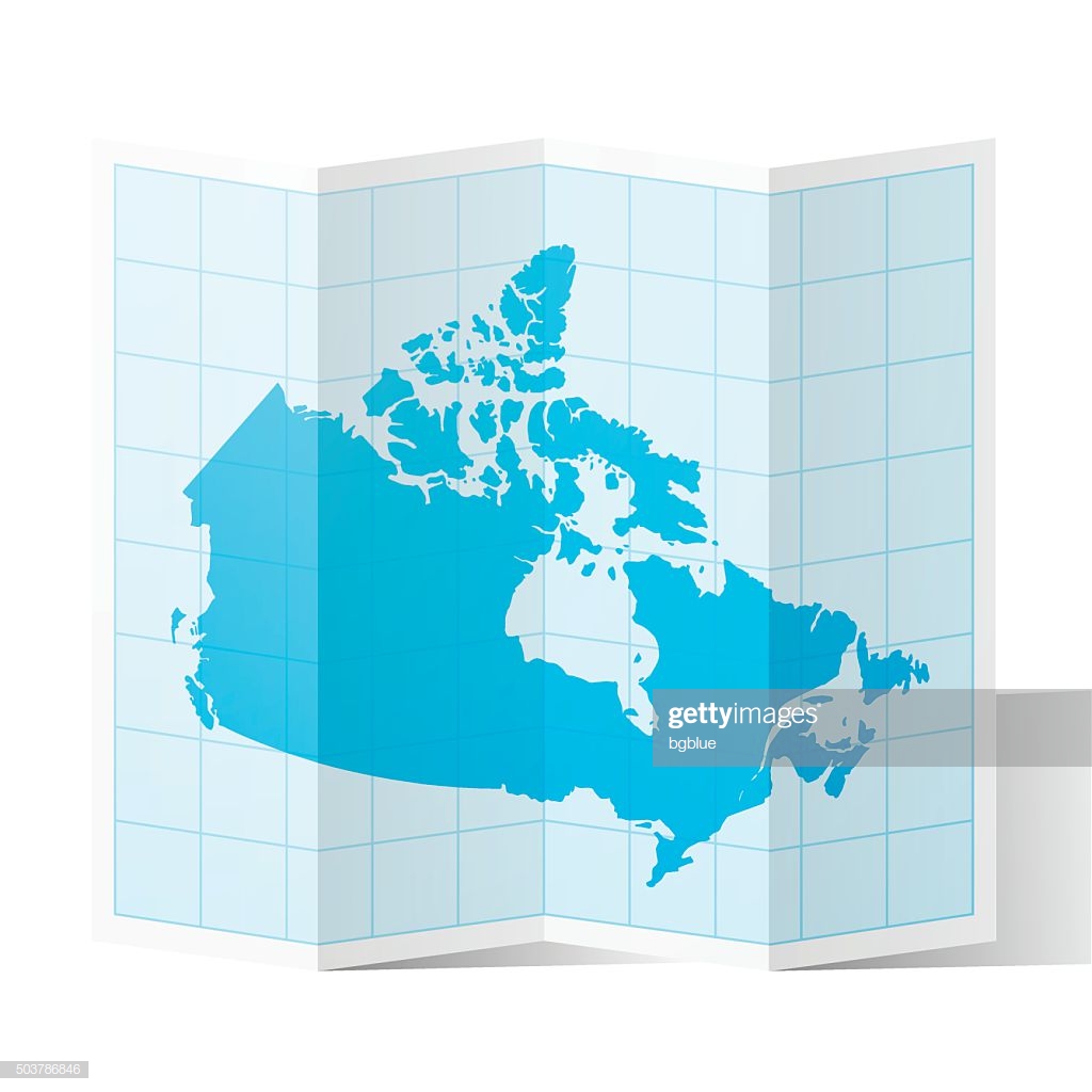 Canada Map Folded Isolated On White Background Stock Illustration