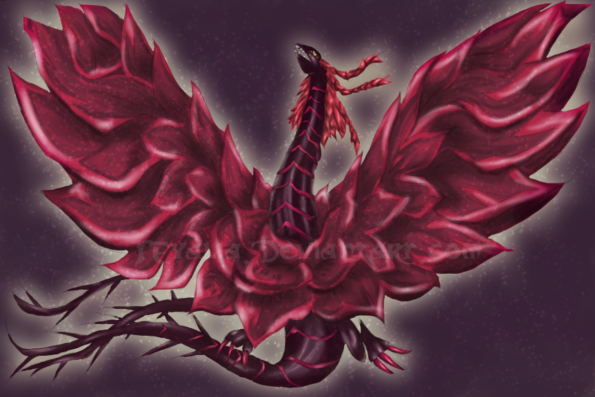 Black Rose Dragon By Teyalia