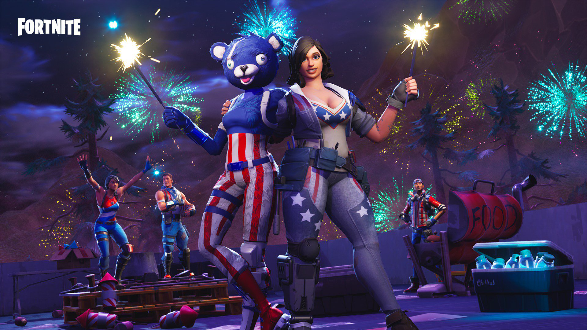 Fortnite Game Background 4th July Wallpaper And Stock