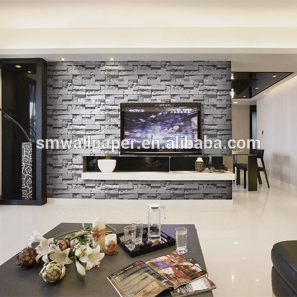 home interior decoration 3d stone marble wall brick wallpaper for