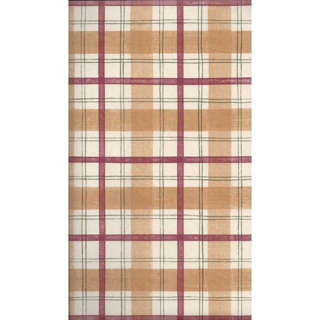 Home Red And Gold On Off White Plaid Wallpaper