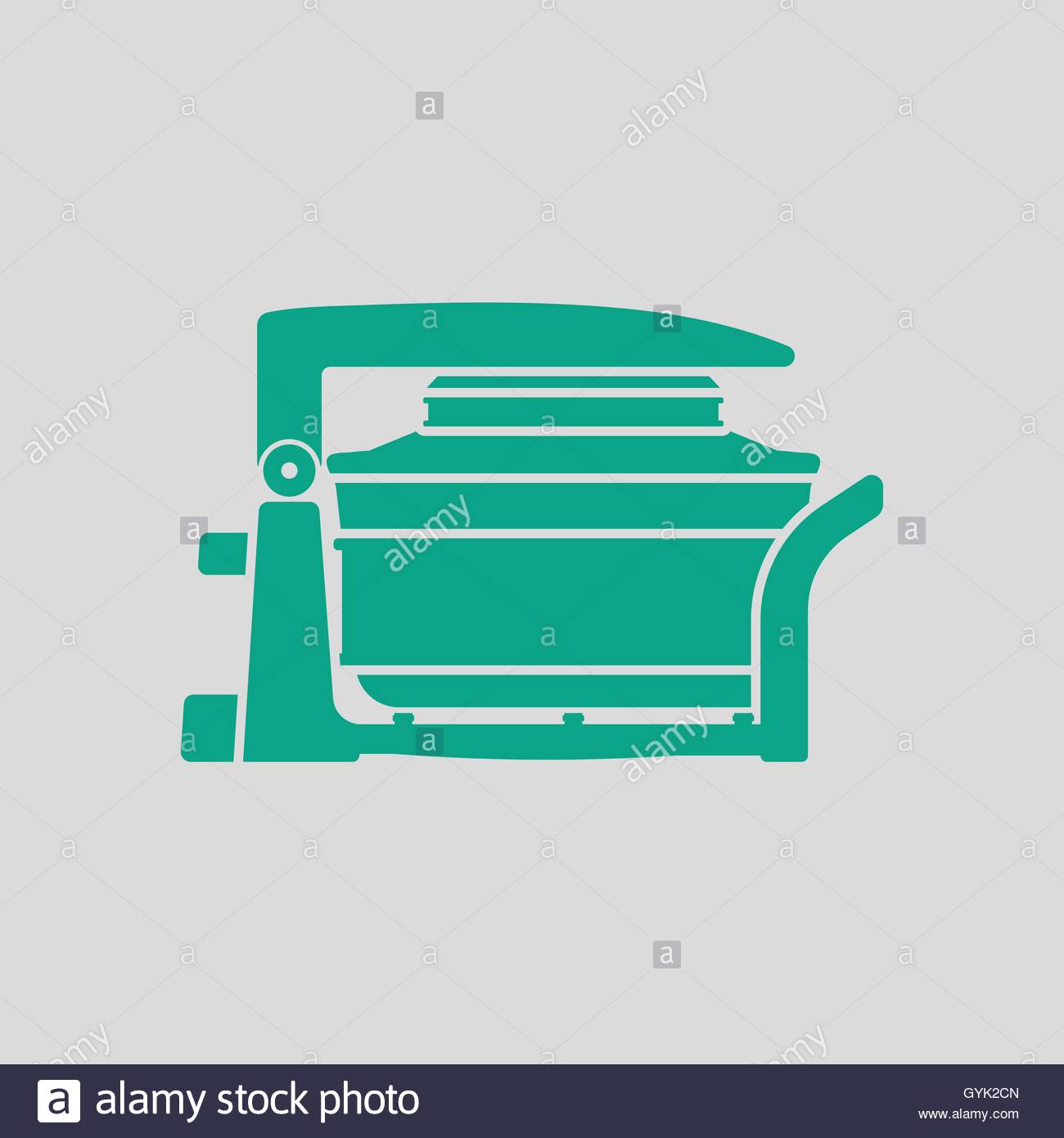 Electric Convection Oven Icon Gray Background With Green Vector