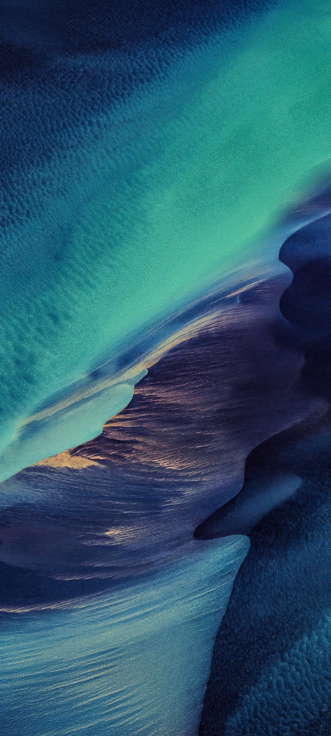 Abstract teal and dark blue swirling pattern resembling sand dunes or ocean currents, perfect for a Xiaomi 14 Pro wallpaper