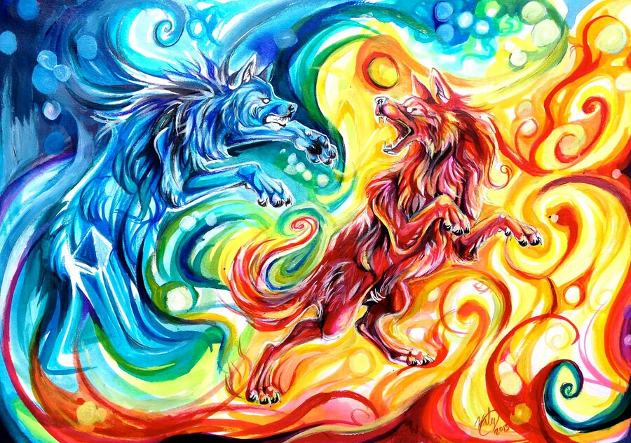 Wolves Fire And Ice Yin Yang