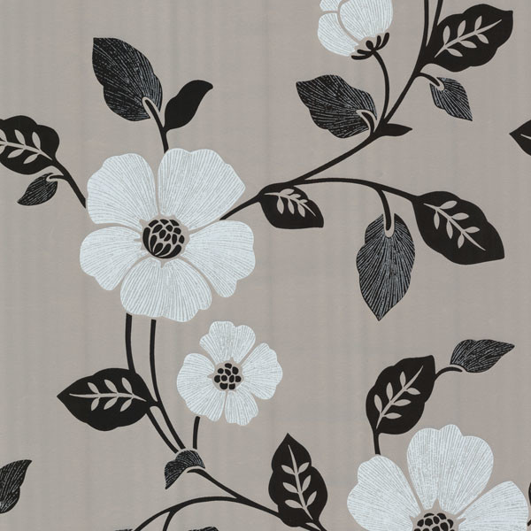 Zync Silver Modern Floral Wallpaper Contemporary By