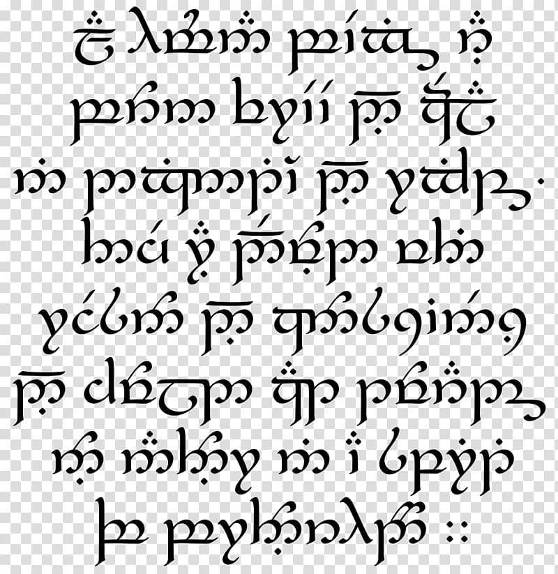 The Lord Of Rings Quenya Black Speech Elvish Languages Tengwar