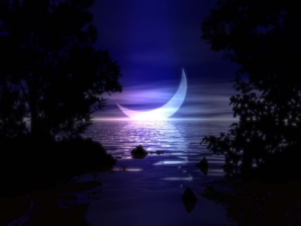 Crescent Moon Wallpaper HD In Space Imageci