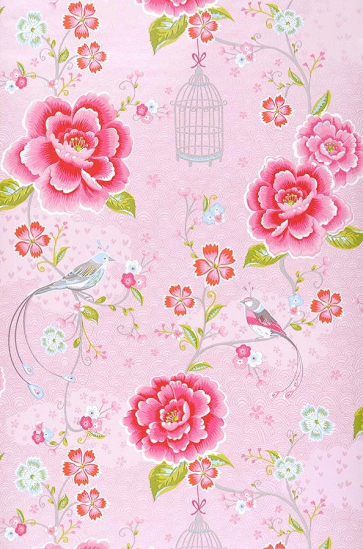 Amina Shabby Chic iPhone Wallpaper Pink Pattern
