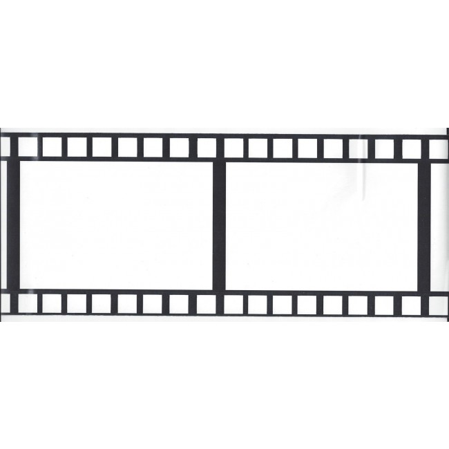 75 Inch Black and White Film Strip Peel Stick Wallpaper Border