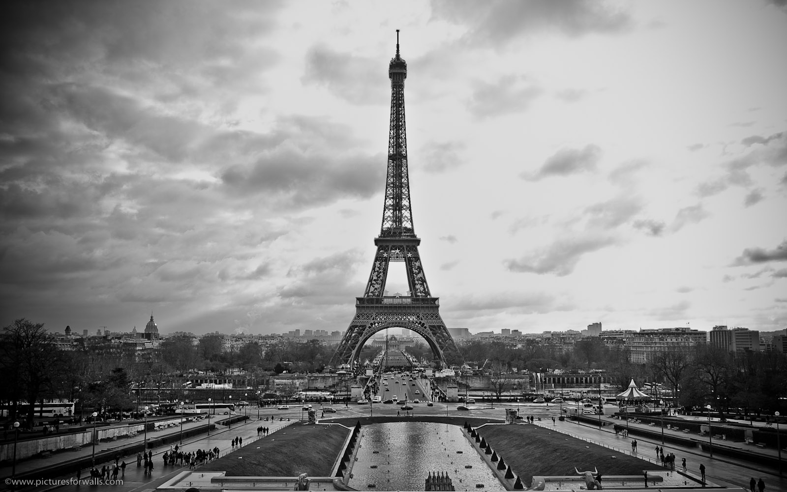 Paris Eiffel Tower Black And White