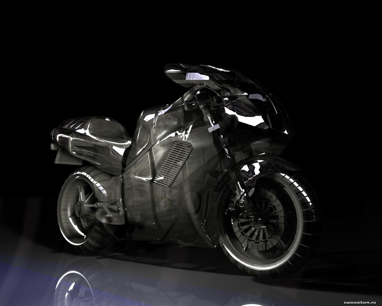 3d A Motorcycle Black Drawed Motorcycles Wallpaper