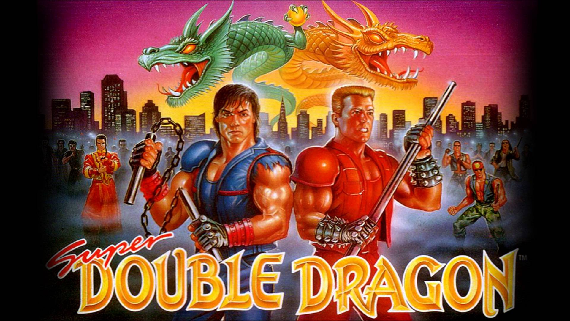 Double Dragon Fighting Action Martial Wallpaper