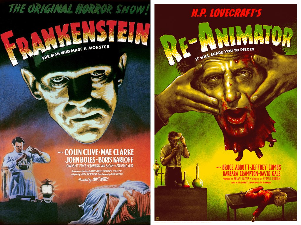Re Animator Frankenstein Homage Vintage Variant Mad Duck Posters
