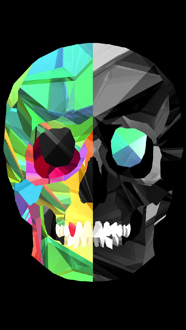Polygon Skull iPhone 5s Wallpaper iPad