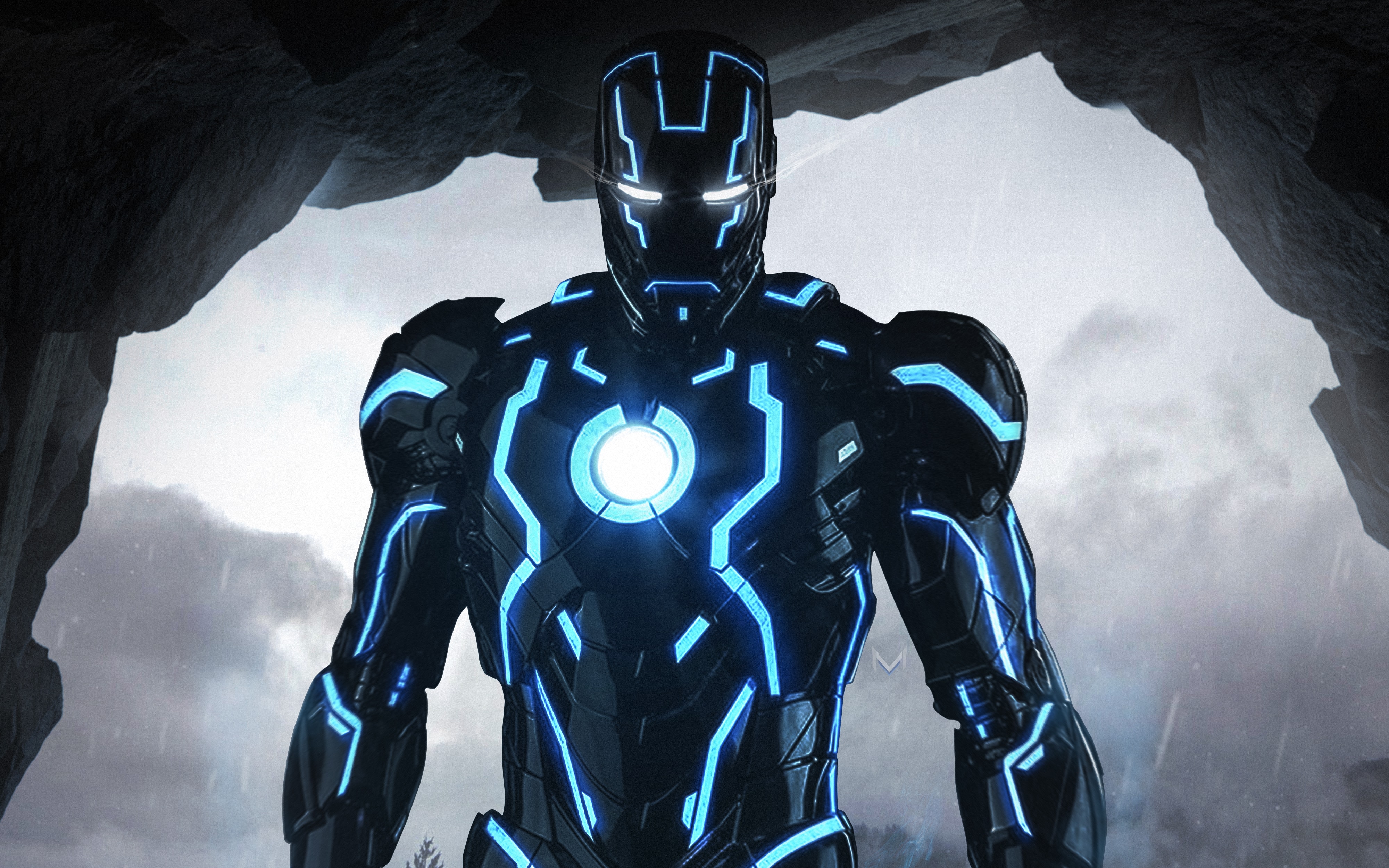 Neon Iron Man 4k Background Wallpaper And Stock