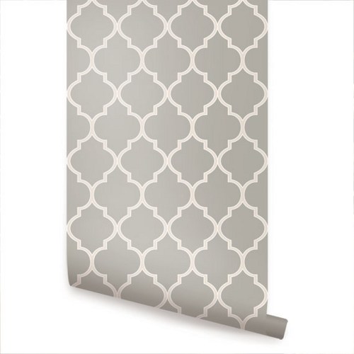 Moroccan Grey Peel And Stick Fabric Wallpaper Repositionable