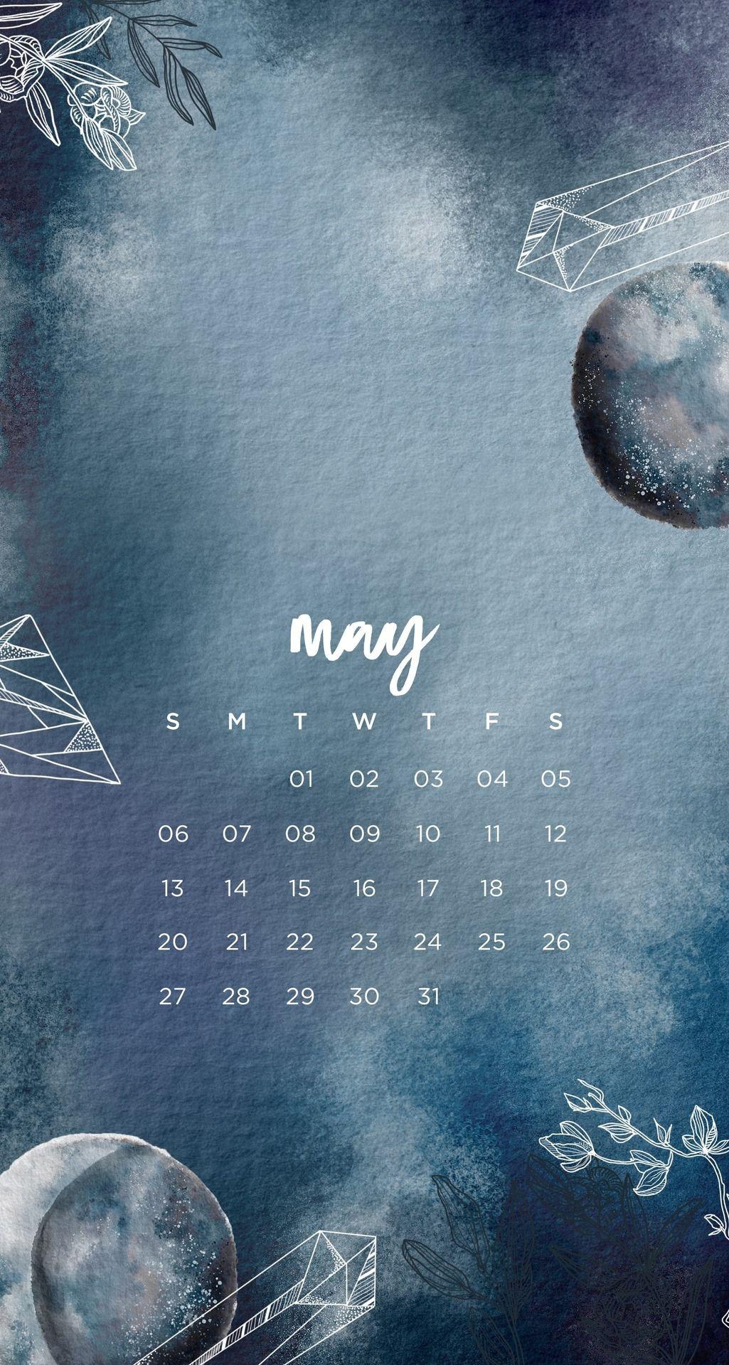 May Calendar Wallpaper iPhone Moon Lockscreen Emmas
